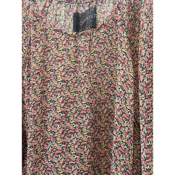 Reformation Floral‎ Print Blouse Sheer Long Sleeve Top Flowy Size Medium/Large - Picture 4 of 5